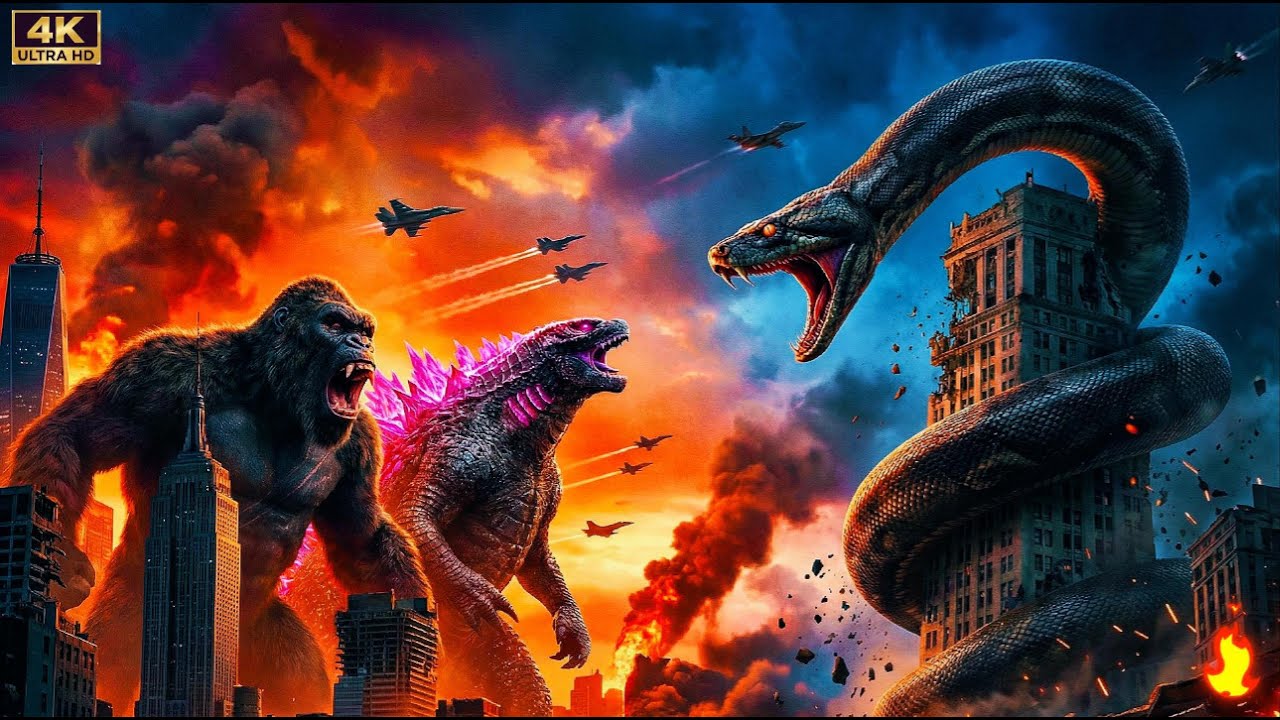 THE ULTIMATE KAIJU WAR: Kong & Evolved Godzilla vs. Prehistoric Titanoboa!