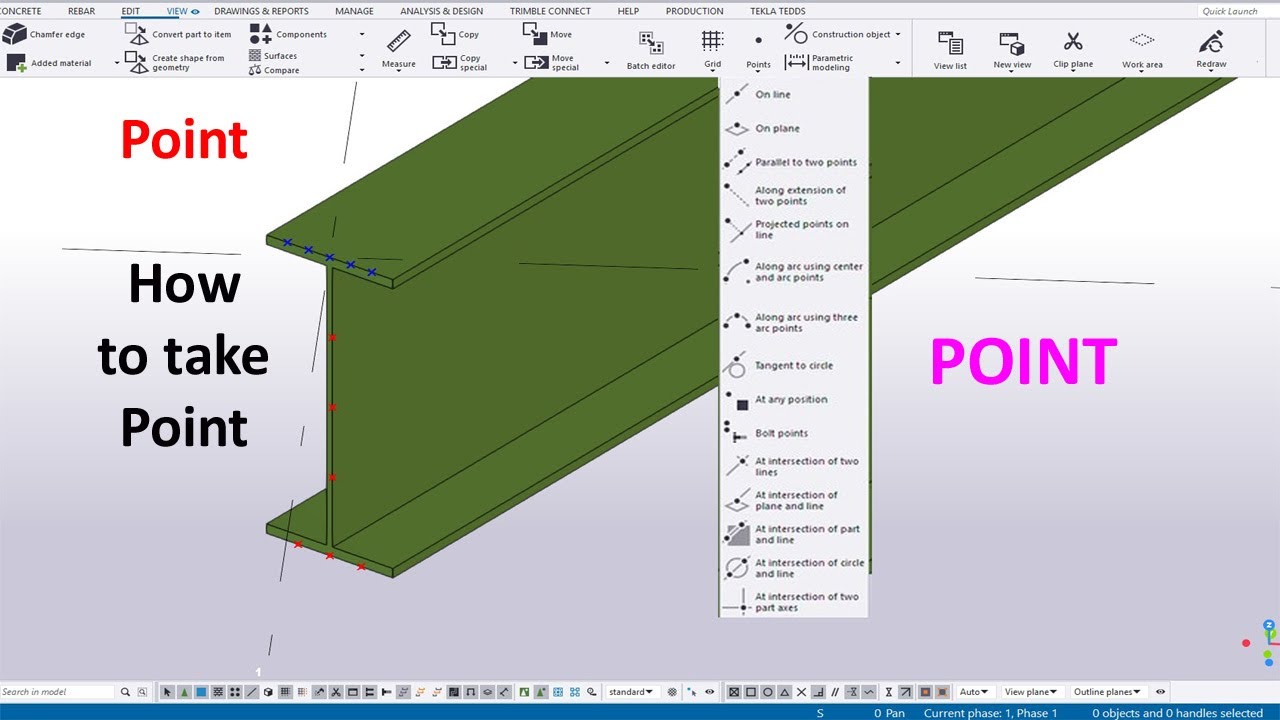 how to create points in  tekla structure  || TeklaBD || Engr Maidul