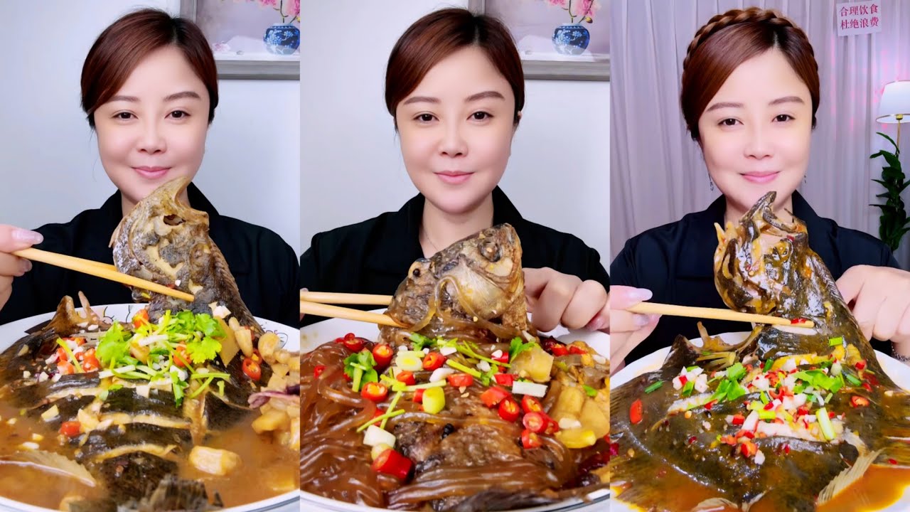 ASMR SPICY BIG FISH CURRY MUKBANG  FULL FISH CURRY EATING SHOW