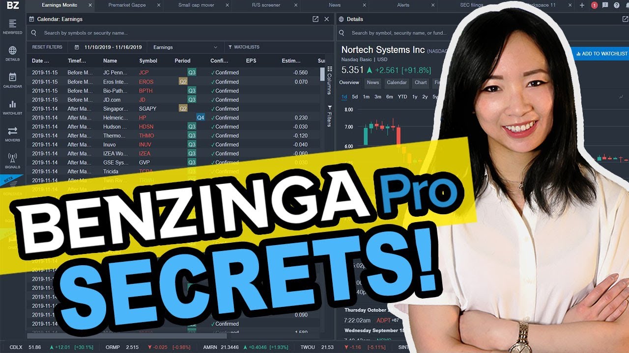 Учебное пособие Benzinga Pro — оповещения о Penny Stock Runner, последние новости о торговле, ана...