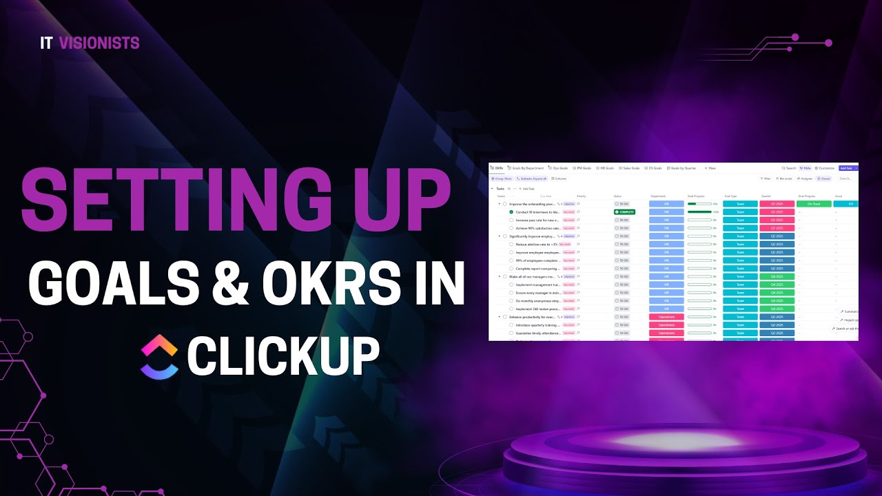 How to Setup Goals & OKRs in ClickUp (Native Goals + Custom Method)