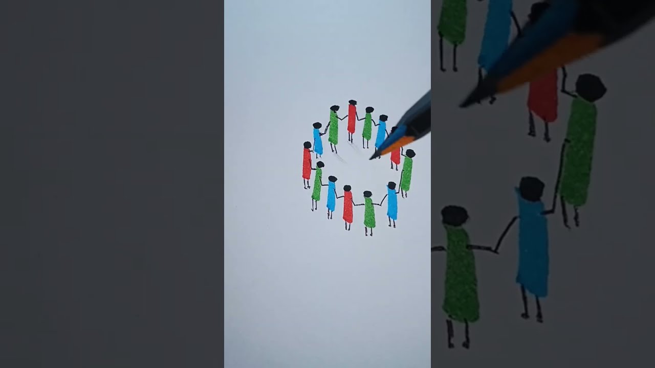Something New😍 Crowd Drawing Easy #shorts #viral #art