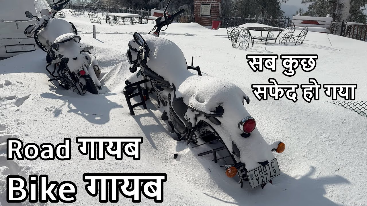 बर्फ का ऐसा तांडव पहले कभी नहीं देखा 😱 बाइक पूरी Snow से Cover हो गई at Hatu Peak Narkanda Snowfall