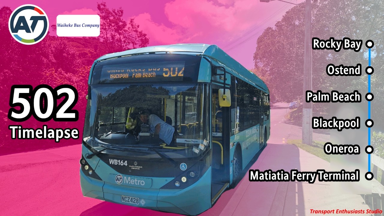[Wine-land][4K60] Waiheke Bus Company WB164@502 Rocky Bay to Matiatia Ferry Terminal Timelapse