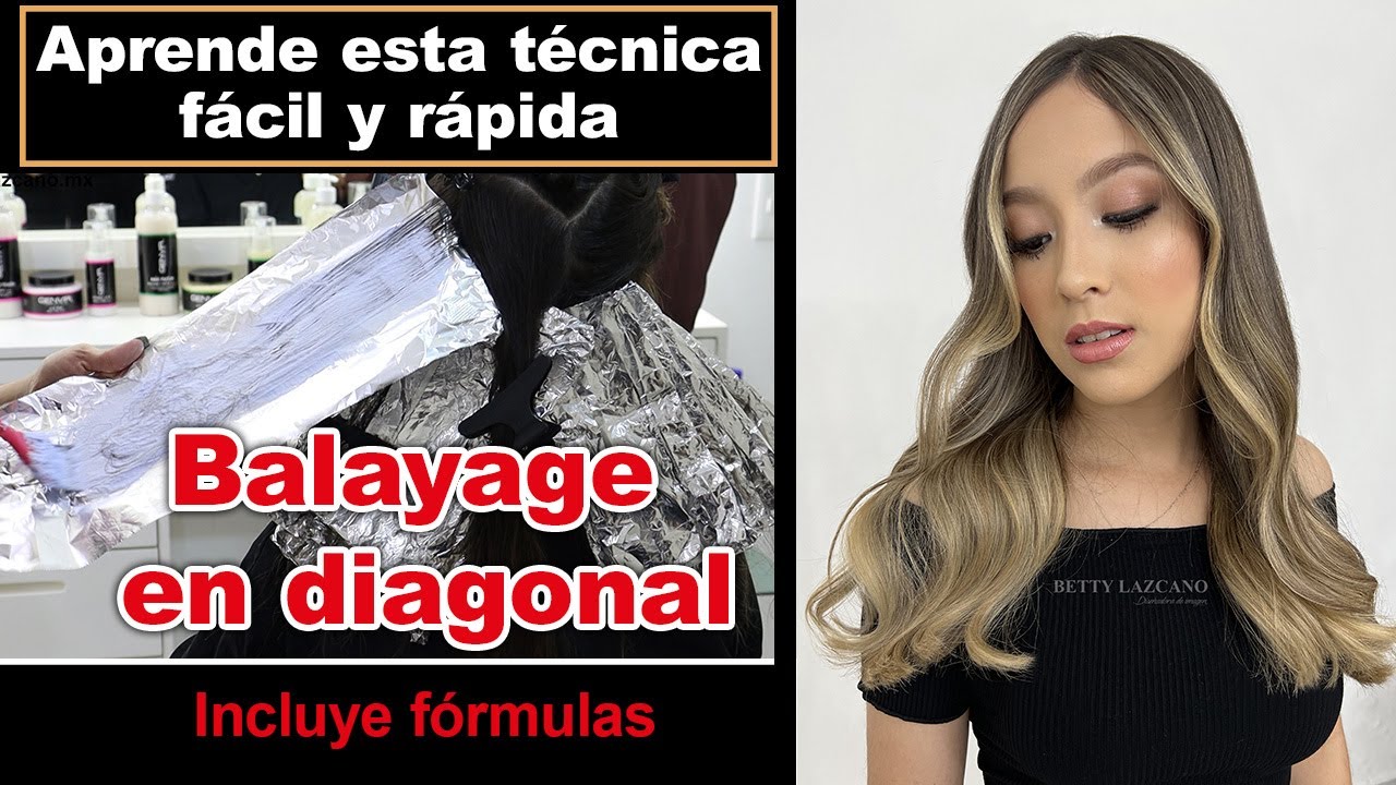 Aprende esta tecnica de balayage en diagonal. Fácil y rápido. Incluye formulas | Betty Lazcano