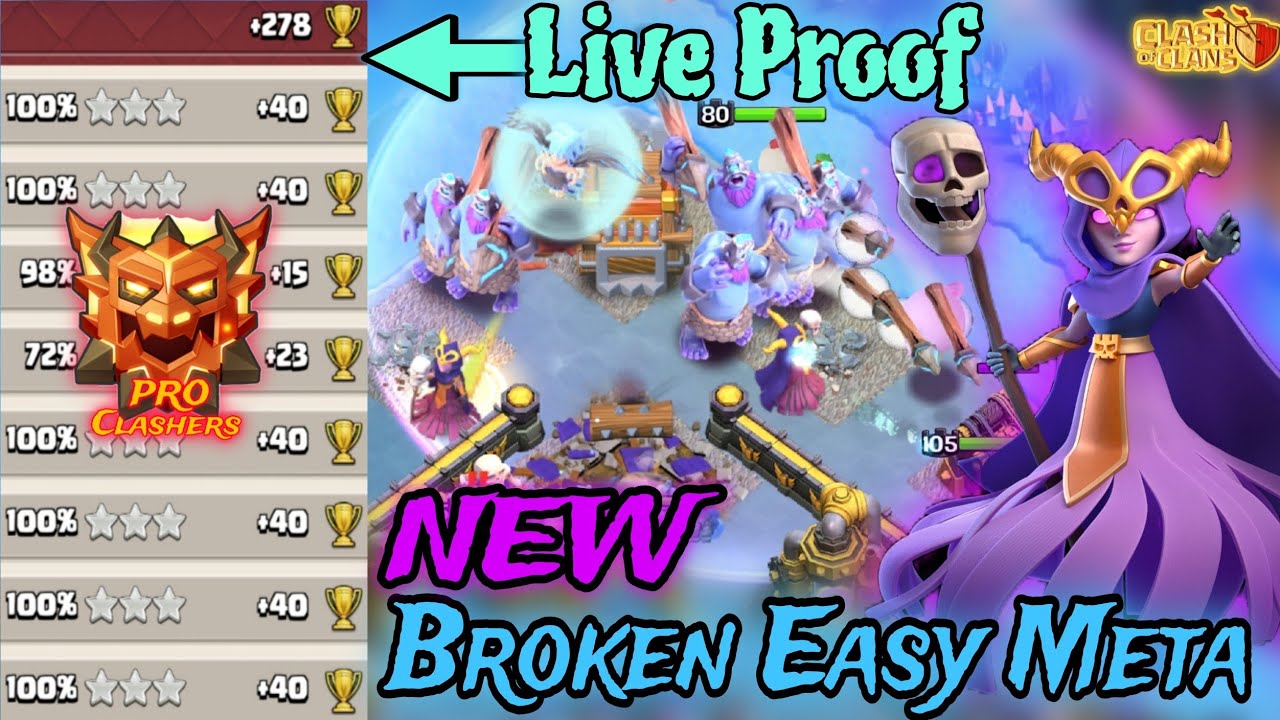New Easy+Broken Meta For Ranked Legend League. Thrower+Super Witch Combination. Army 👇