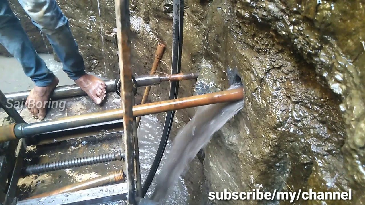 🔥हार्ड पत्थर में बोरिंग मशीन 💥Side bore well | aade bore |  Borewell drilling, vihir khodane machine