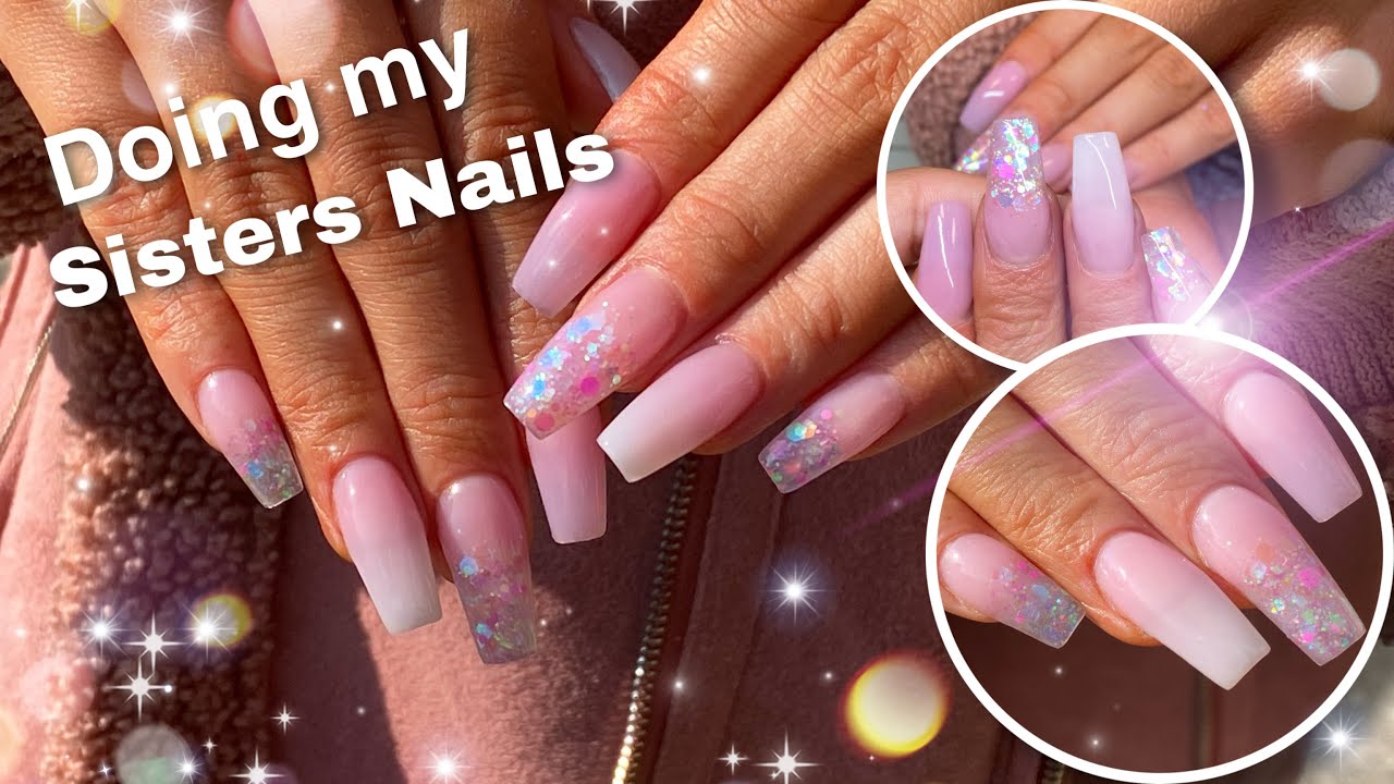 ✨ Watch me work | FREESTYLE Pink Ombre Baby Boomer & Glitter Nails🌸 #nails