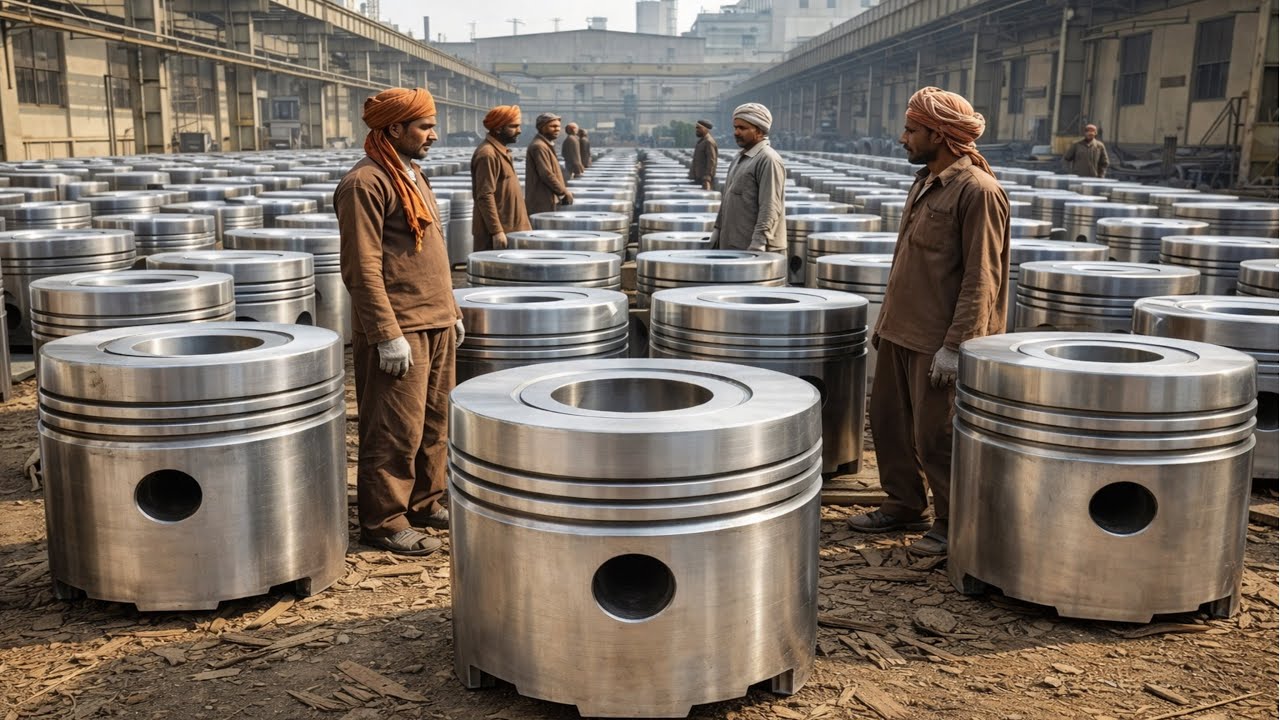 Massive Metal Pistons Factory – Satisfying Production Process