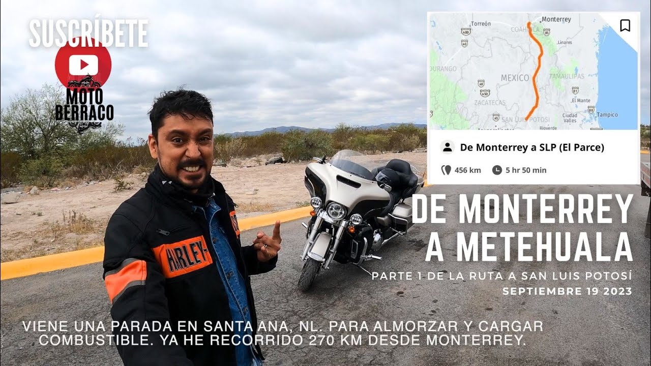 Ruta a Matehuala San Luis Potosí desde Monterrey, paisajes en motocicleta, música relajante
