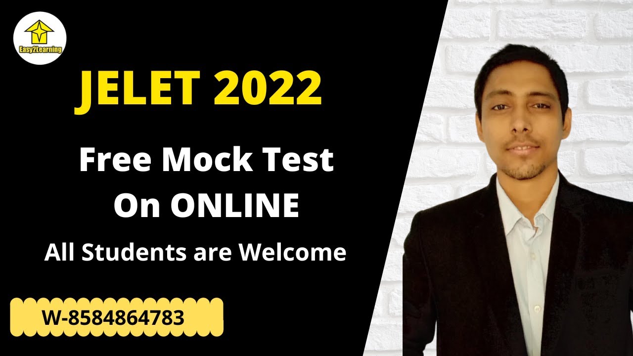 Online Free Mock-Test for JELET 2022 | JELET 2022 MOCK TEST |