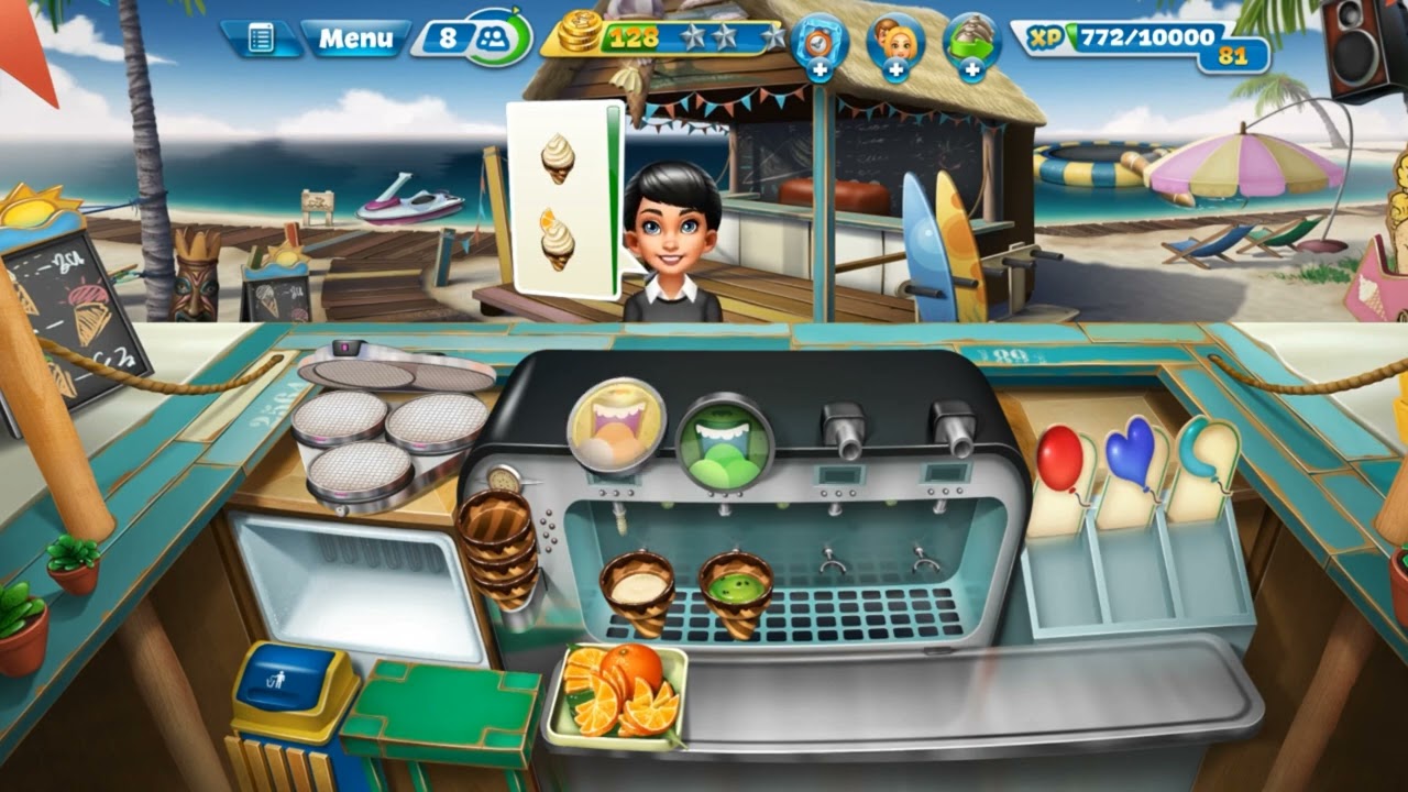 Cooking Fever (Ice Cream Bar level 1 to 5) 3 Star ⭐⭐⭐