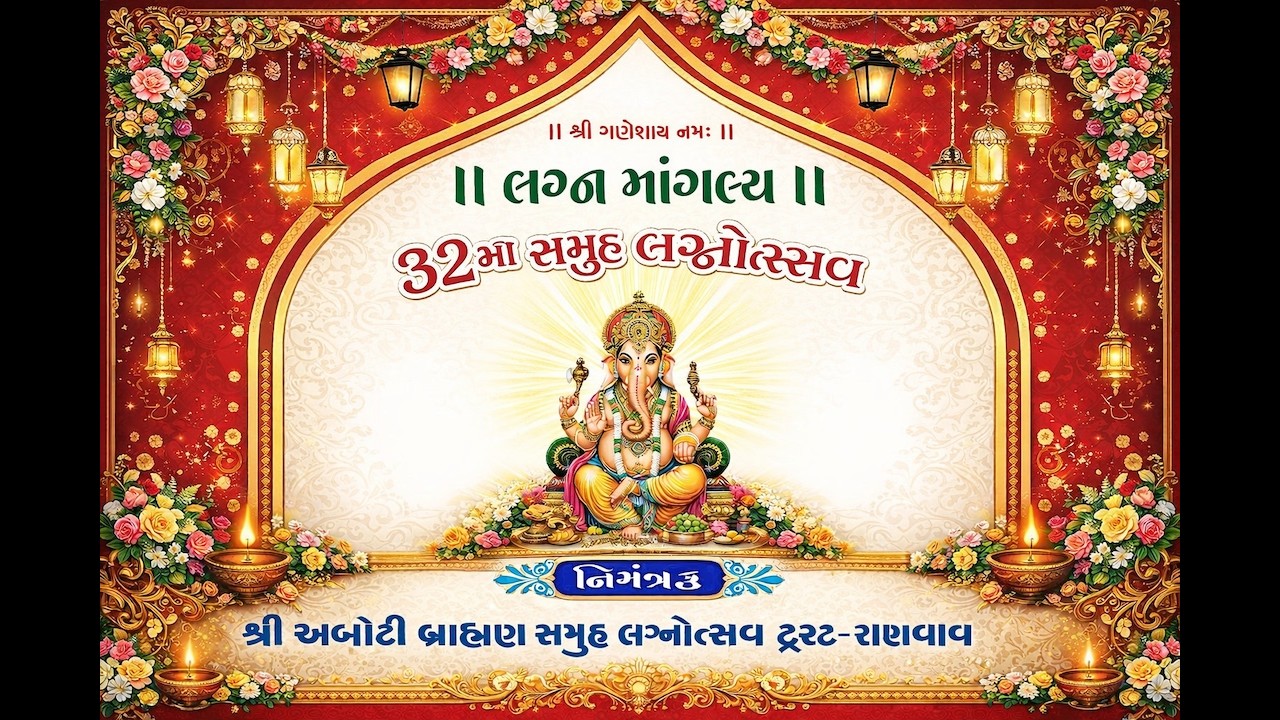 શ્રી અબોટી બ્રાહ્મણ ૩૨ માં સમુહ લગ્નોત્સવ - ૧૫-૦૨-૨૦૨૬. રાણાવાવ