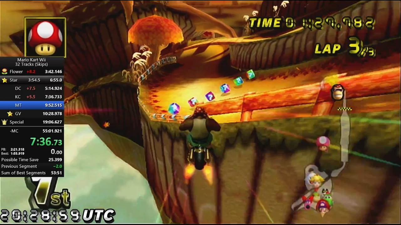 [MKW] 32 Tracks Skips in 54:32.912 IGT (WR)