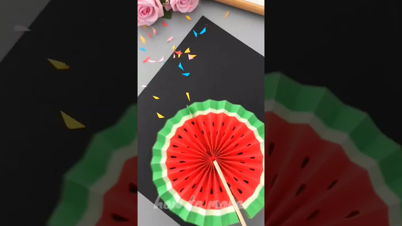 Colour paper Fan for kids || Paper Crafts