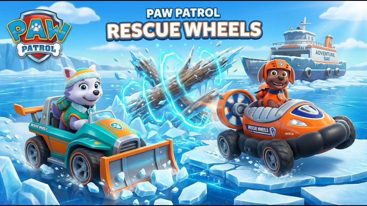 PAW Patrol: Rescue Wheels – The Frozen Fjord Logjam! ❄️🚛 | Zuma & Everest Monster Truck Ice Rescue!