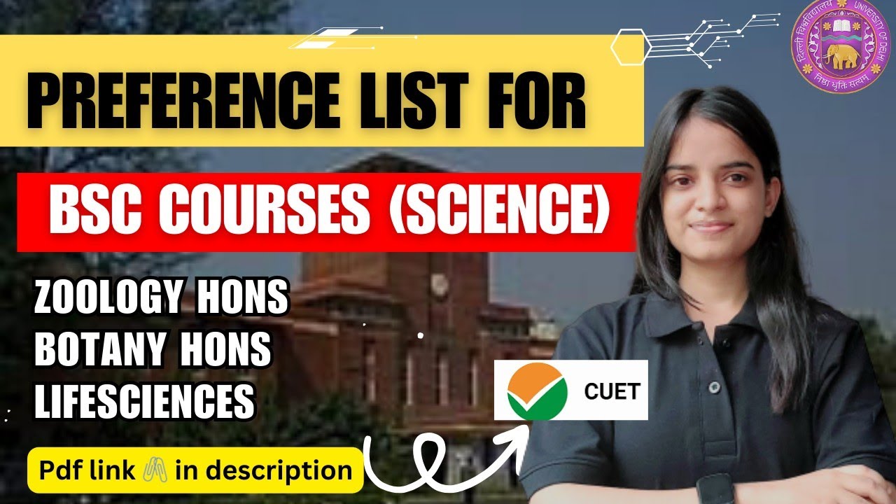 Preference list for BSc courses |Bsc zoology hons/lifesciences |pdf link in description CUET | DU