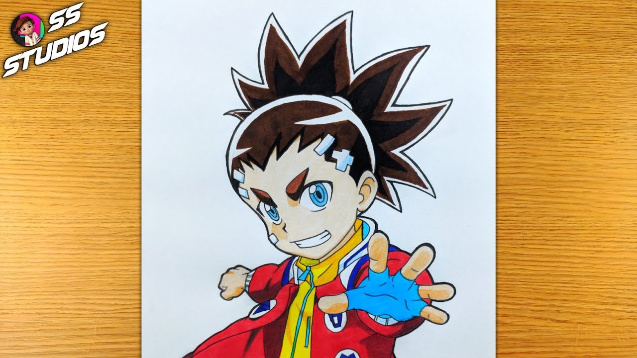 How to draw Aiger Akabane from Beyblade Burst