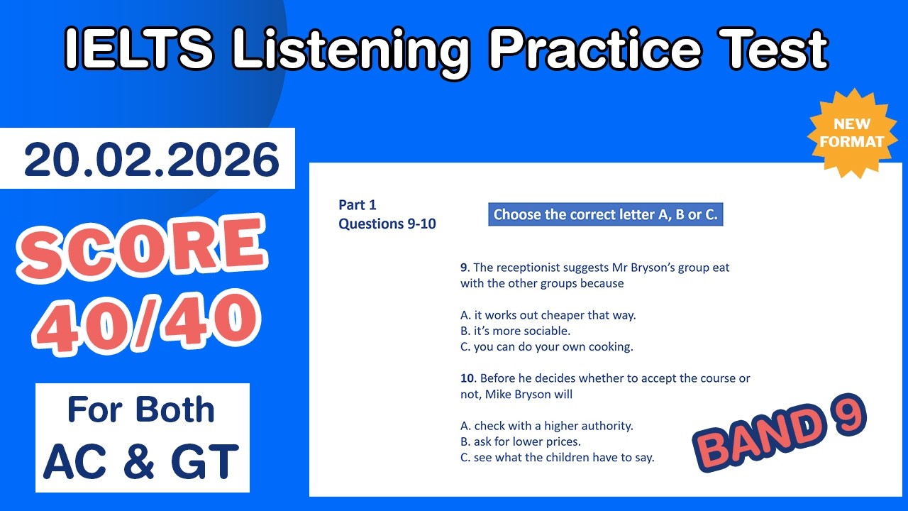 IELTS Listening Practice Test 2026 With Answers 20.02.2026 - Test #241