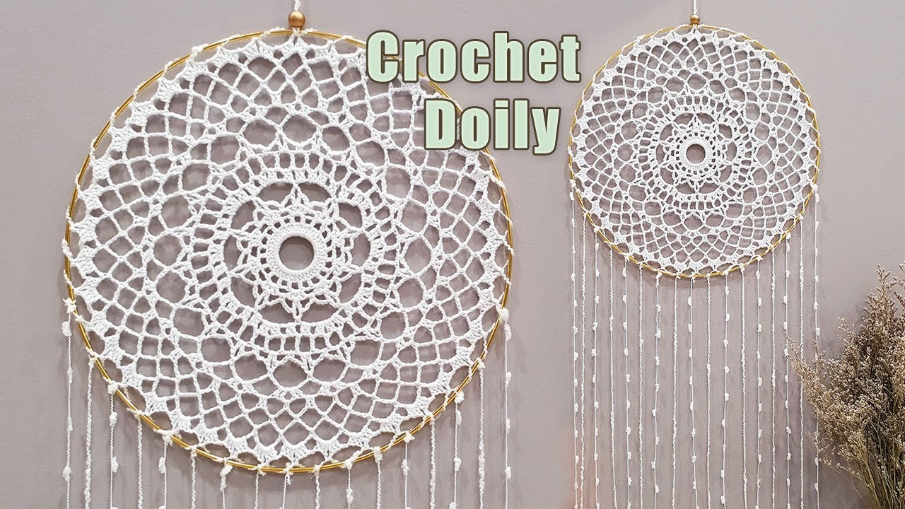 How To Make a Crochet Doily Wall Hanging Dreamcatcher? l Paso a paso tapete de ganchillo