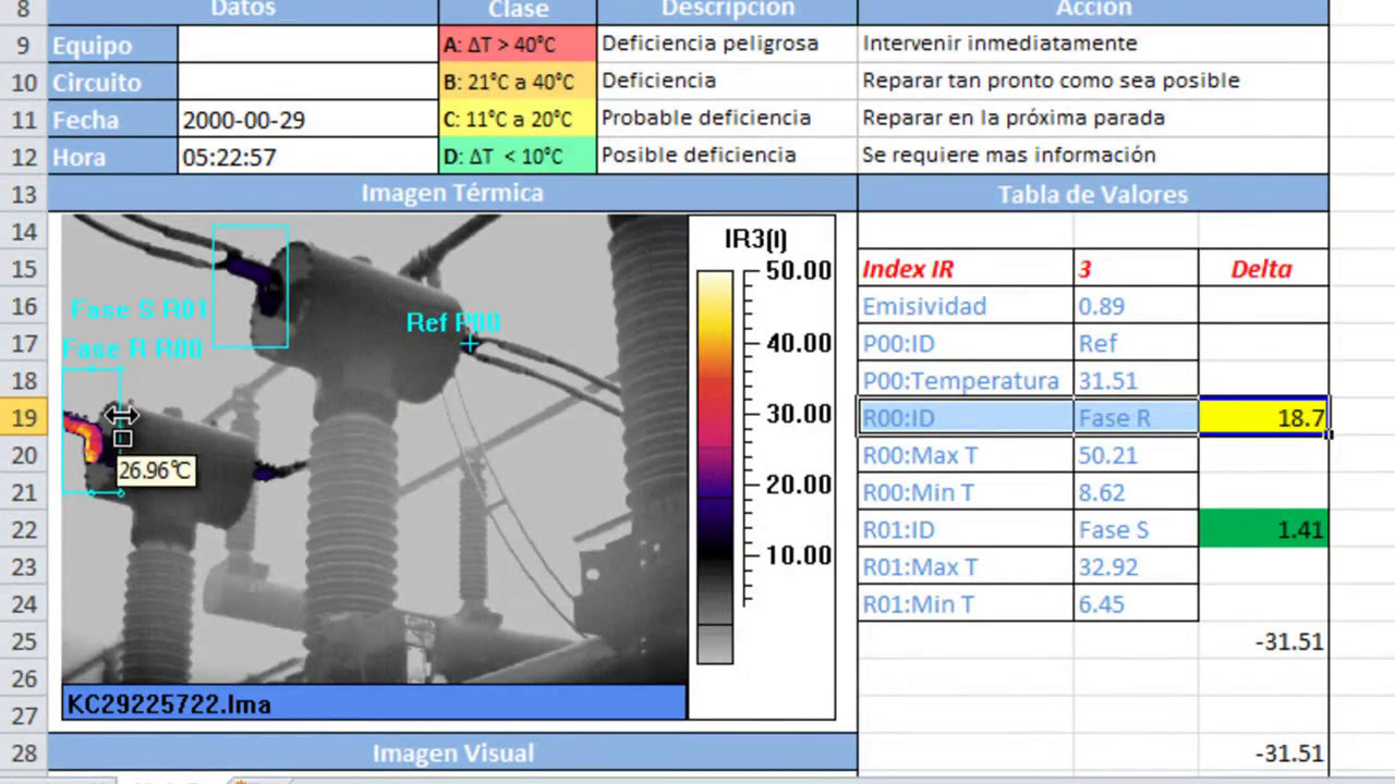 Informe de termografia en excel