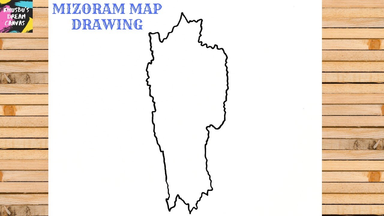 Mizoram Map Drawing | Easy Step-by-Step Outline for Beginners