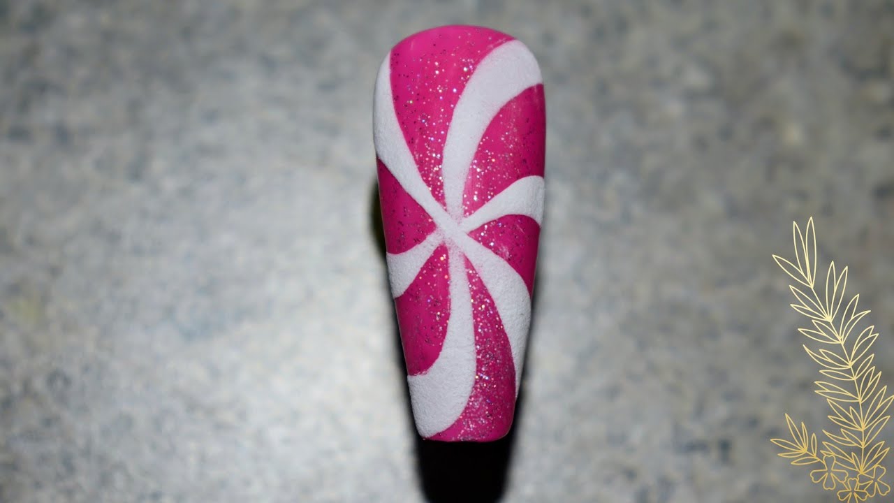 Pink and white candy swirl 🍥 nail tutorial | Easy Nails Art At Home for Beginners