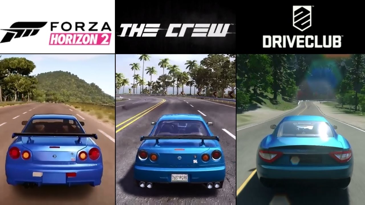 The Crew vs. Forza Horizon 2 vs. DriveClub (PS4 & Xbox One) Gameplay Graphics Comparison