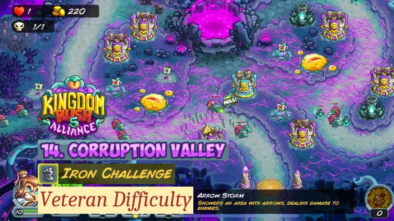 Kingdom Rush 5: Alliance | Stage 14 Corruption Valley | Iron Challenge | Veteran Difficulty Level