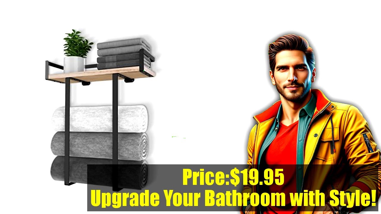 Buy Towel Racks for Bathroom Wall Mounted, Xstydes Metal Towel Holder with Wooden Shelf for Folding
