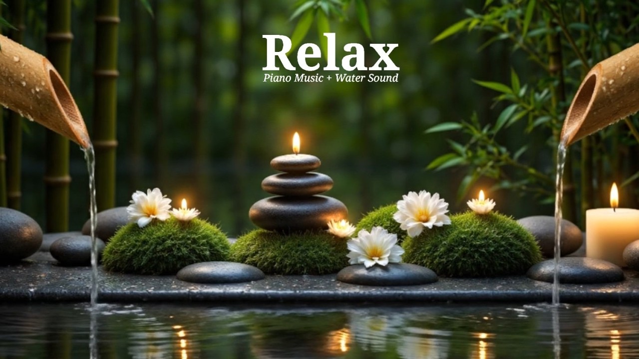 Soothing Spa Piano + Bamboo Water Sounds 🌿 Deep Healing to Release Stress, Worry & Emotional Fatigue
