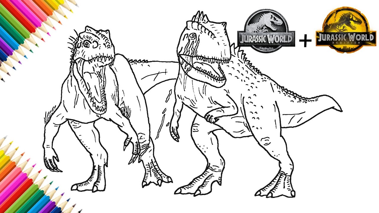 Drawing Indominus-Rex vs Giganotosaurus | Jurassic World Dominion fight