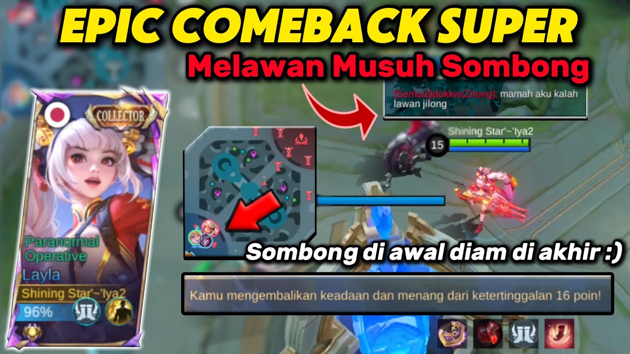 INSANE EPIC COMEBACK LAYLA,, Build terbaik layla di keadaan kalah di awal ?? - Mobile Legends