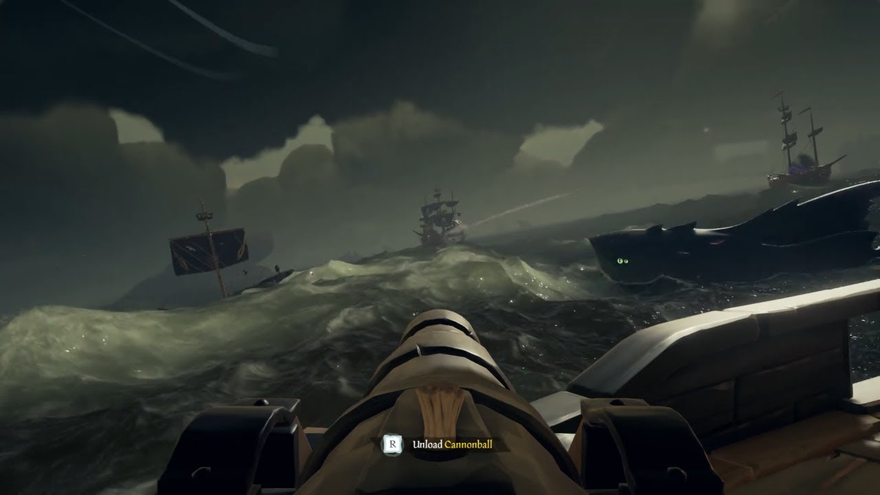 Sea of Thieves Long Ghost Ship & Megaladon Battle