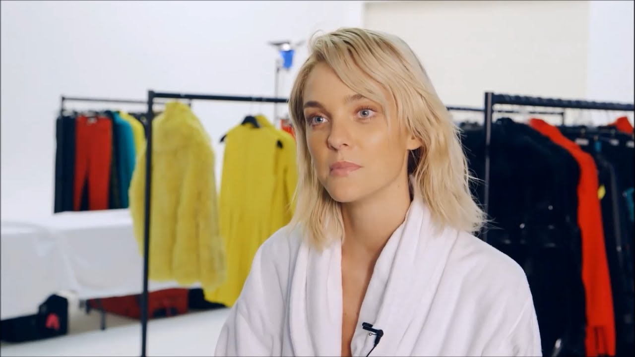 Caroline Trentini in Versace Autumn Winter 2015 Campaign  Behind the scenes