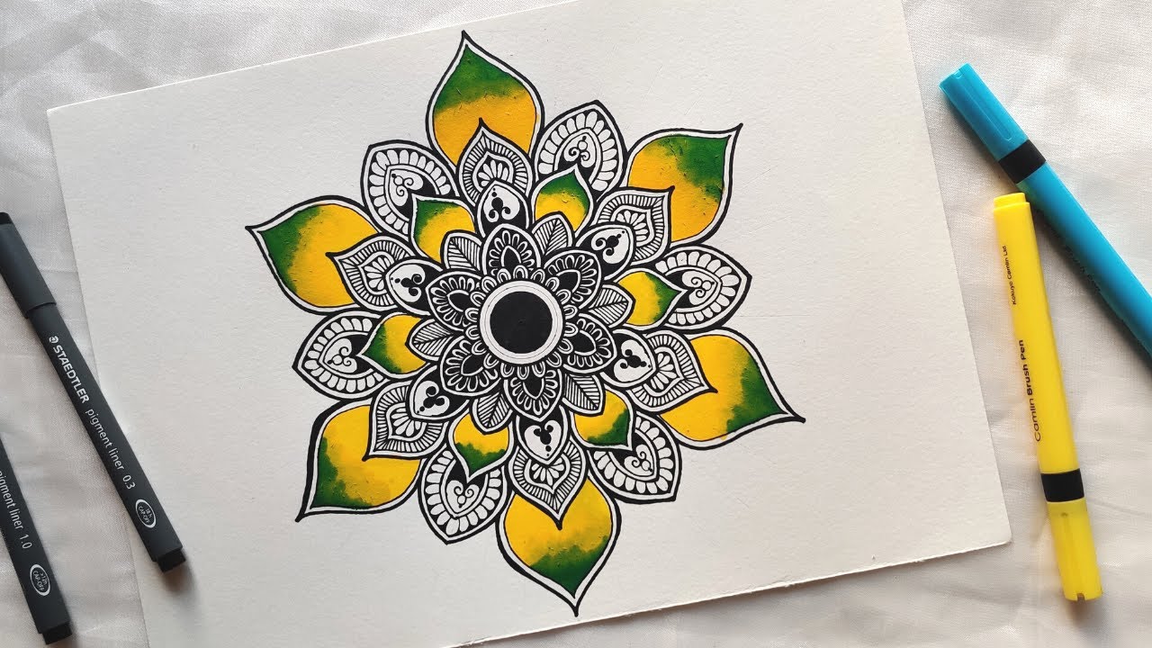 How to Draw Mandala Art || Color mandala drawing || coloring Mandala art for beginners