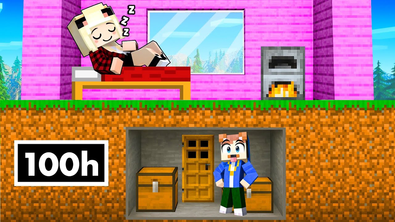 100h GEHEIM UNTER KATHAS HAUS LEBEN!