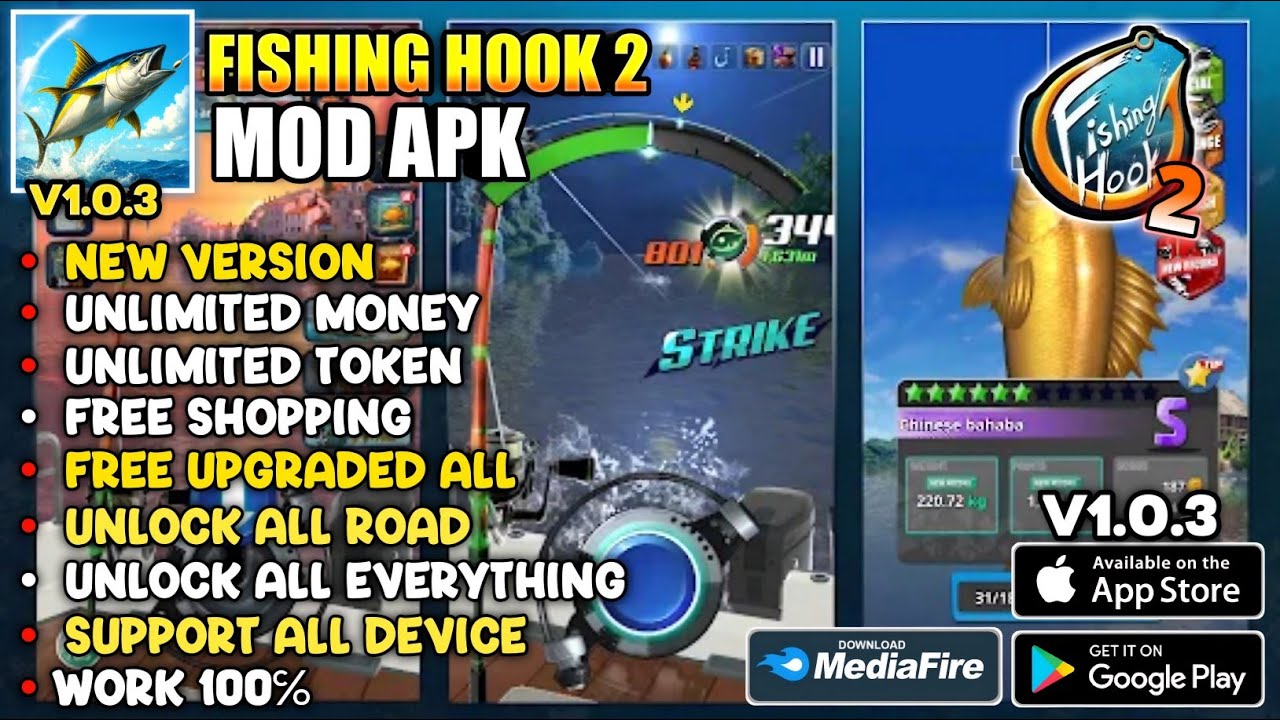 FISHING HOOK 2 MOD APK V1.0.3 TERBARU 2026!! UNLIMITED MONEY & FREE SHOPPING 