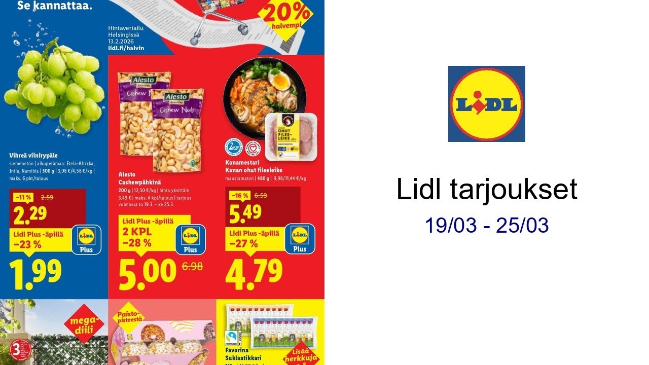 Lidl tarjoukset 19/03 - 25/03