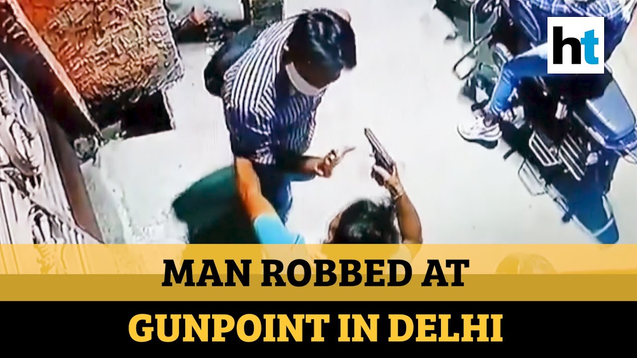 Caught on camera: Man robbed of scooty at gunpoint in Delhi's Shahdara