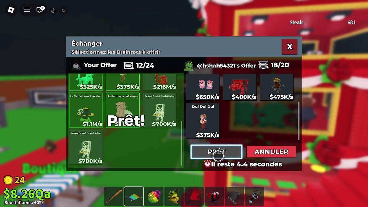 LIVE Tread steal a brainrot, index et recrutement pour la french