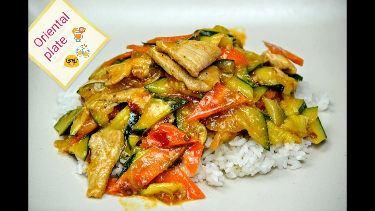 Ricetta cinese: Maiale con verdure in salsa piccante / Pork with vegetables in spicy sauce / 辣味蔬菜肉片