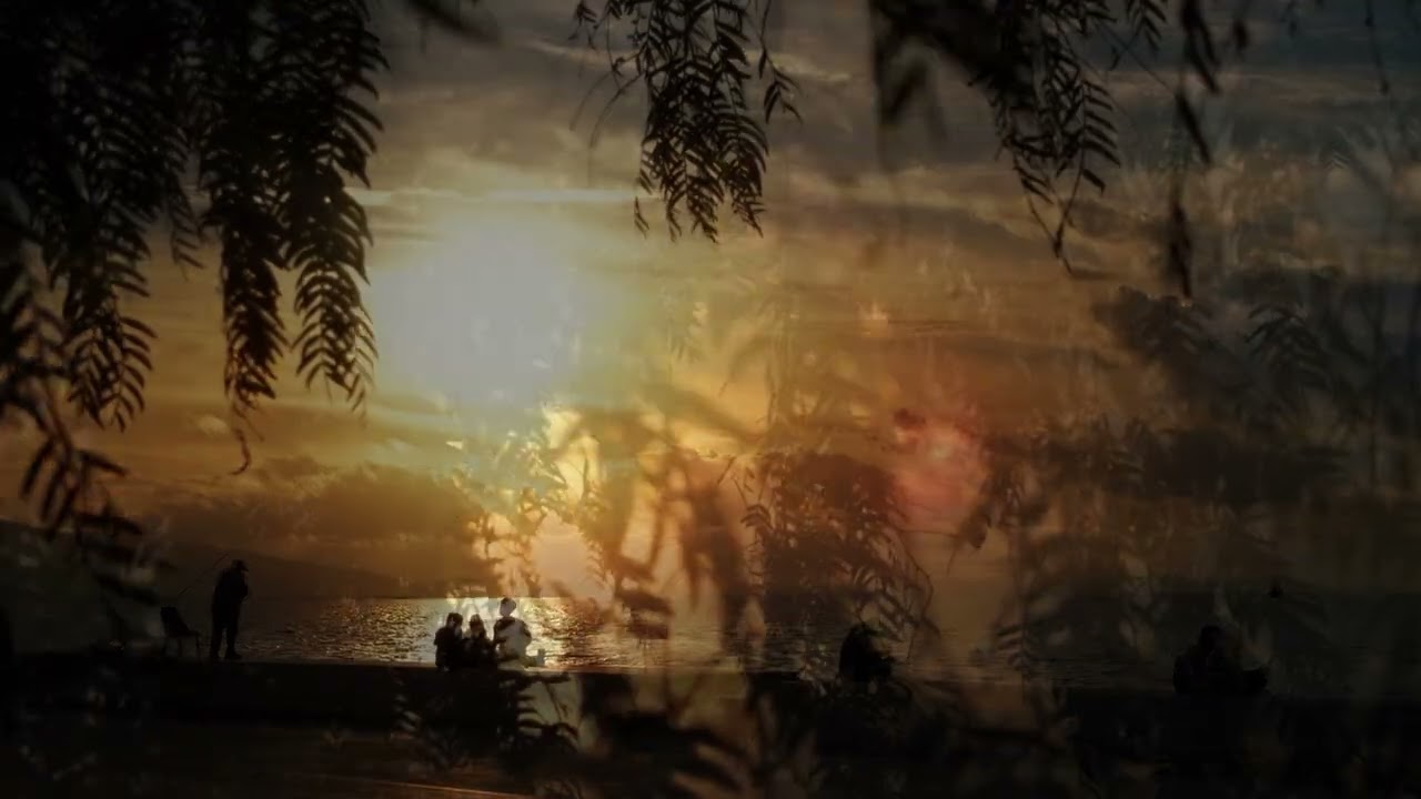 Golden Horizon | Sunset Over the Ocean with Silhouettes