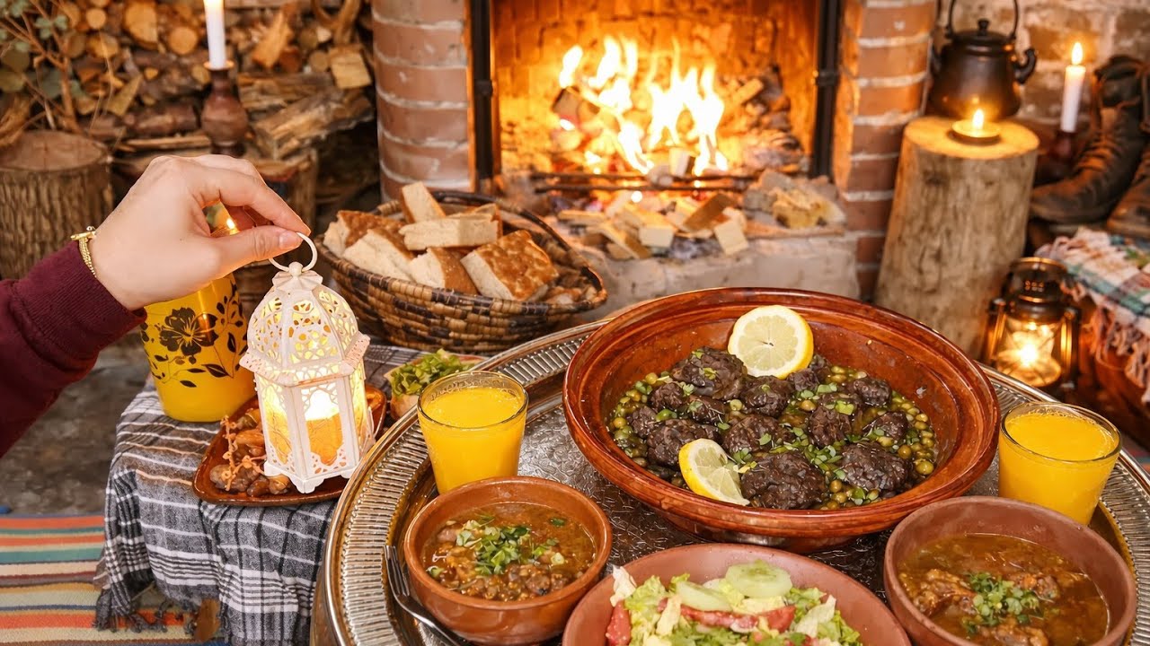 طبخ القرية في رمضان والزمن الجميل |Traditional Ramadan Cooking in the Village – Tagine El Qarnoun 