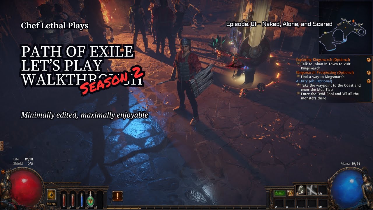 Path of Exile Slow Walkthrough: Season 2 Episode 1 - Naked, Alone, and Scared