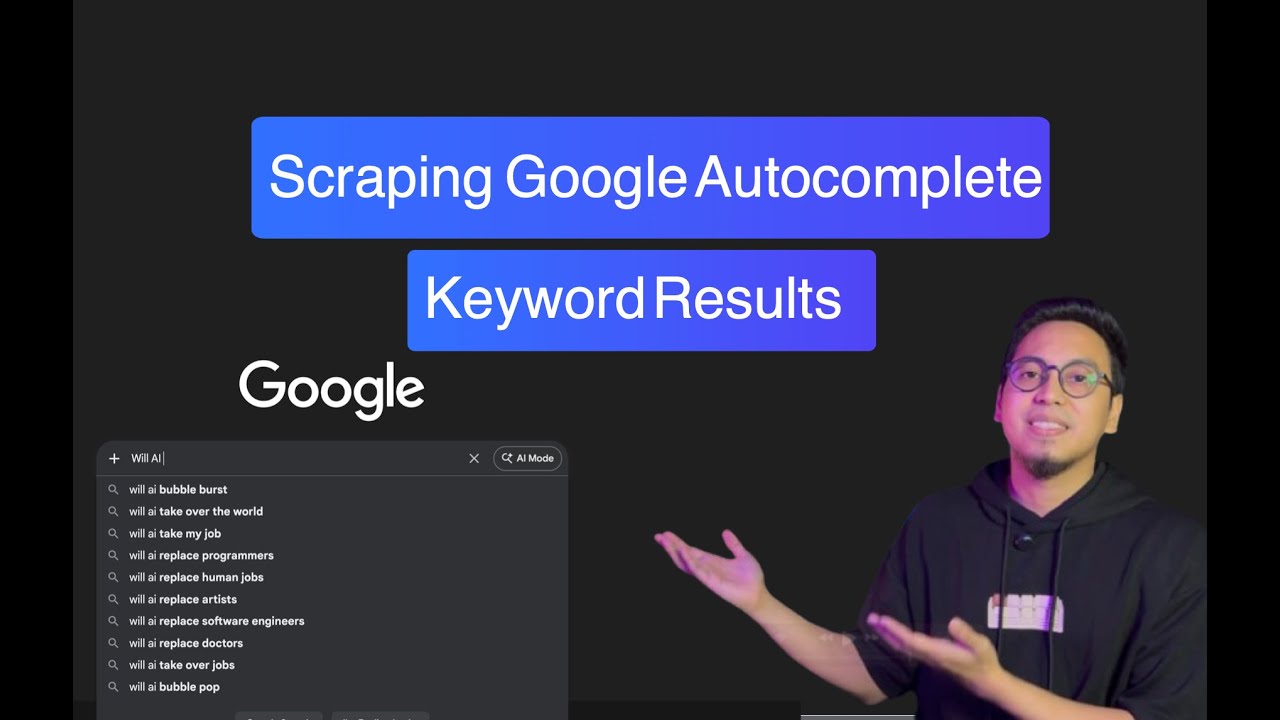 Сбор ключевых слов из автозаполнения Google с помощью Python и Simple API.