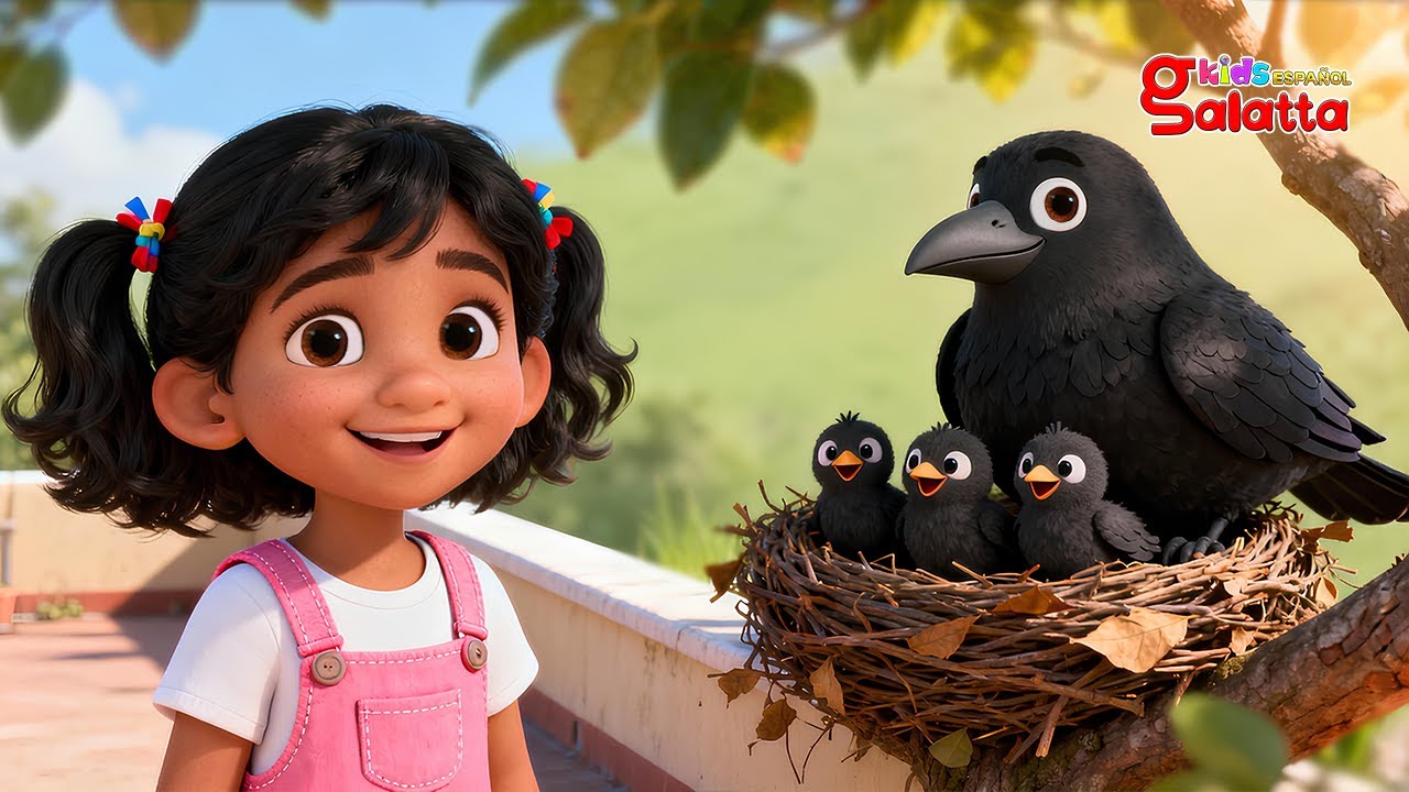 El cuervo, el cuervo está volando - Crow Song | Spanish Nursery Rhymes for Childrens | Galatta Kids