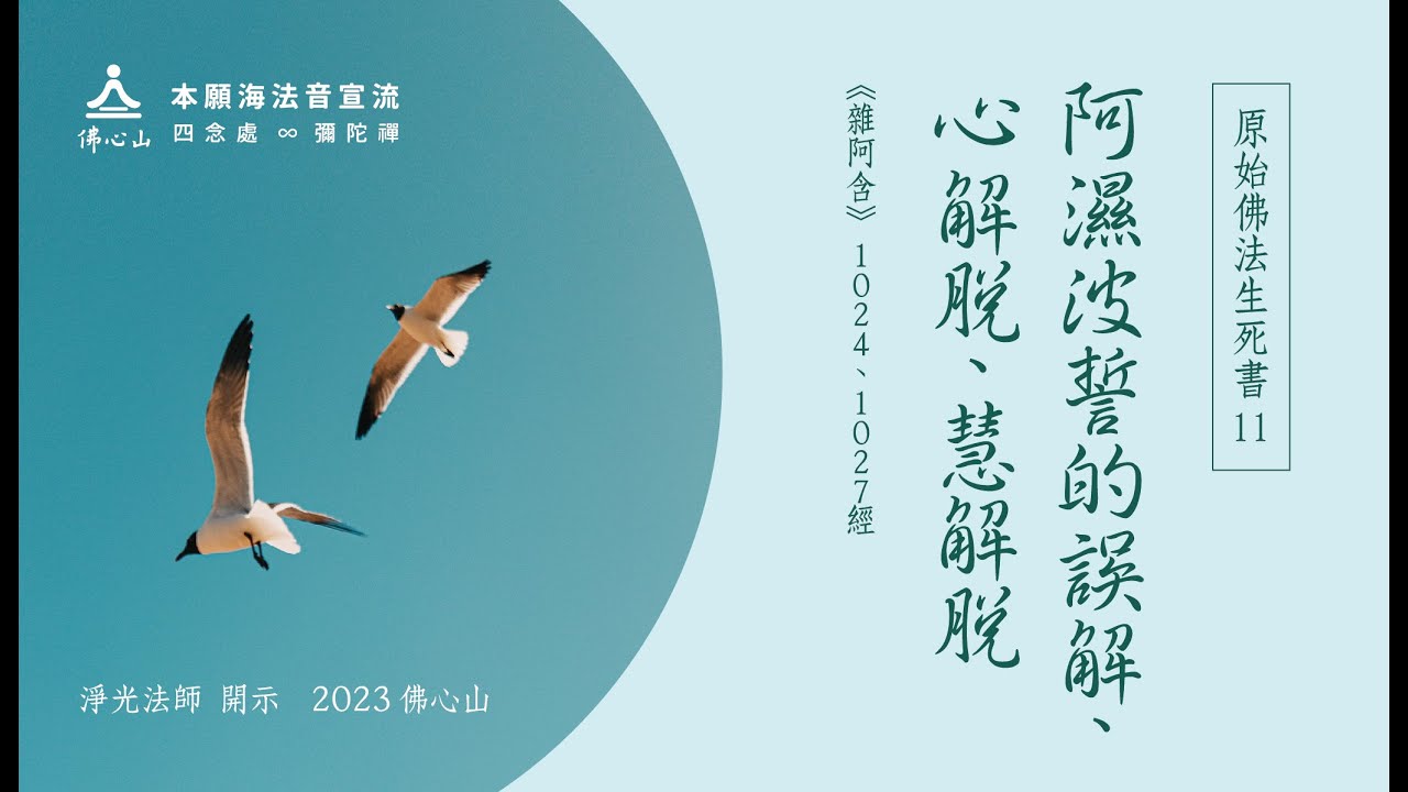 【原始佛法生死書11】阿濕波誓的誤解，心解脫、慧解脫(雜阿含1024、1027經)__淨光法師開示