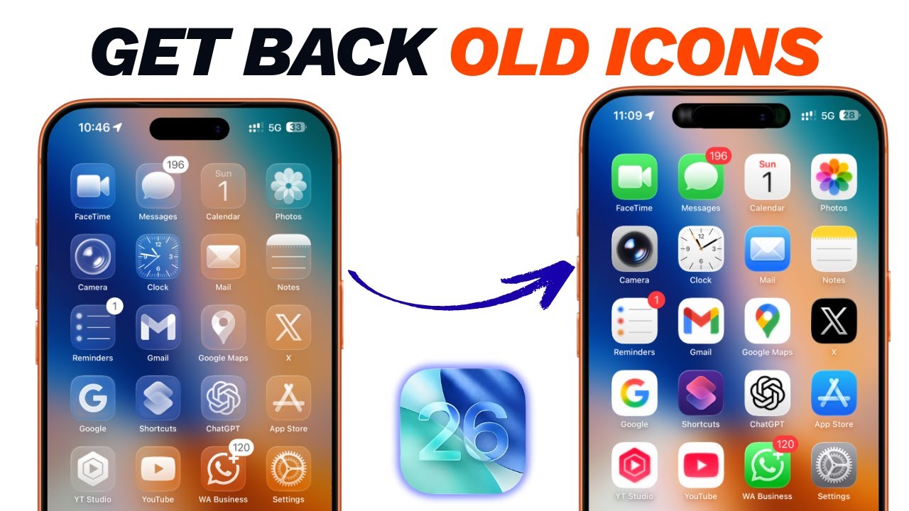 How to Restore Old iPhone App Icons After iOS 26 Update ✅
