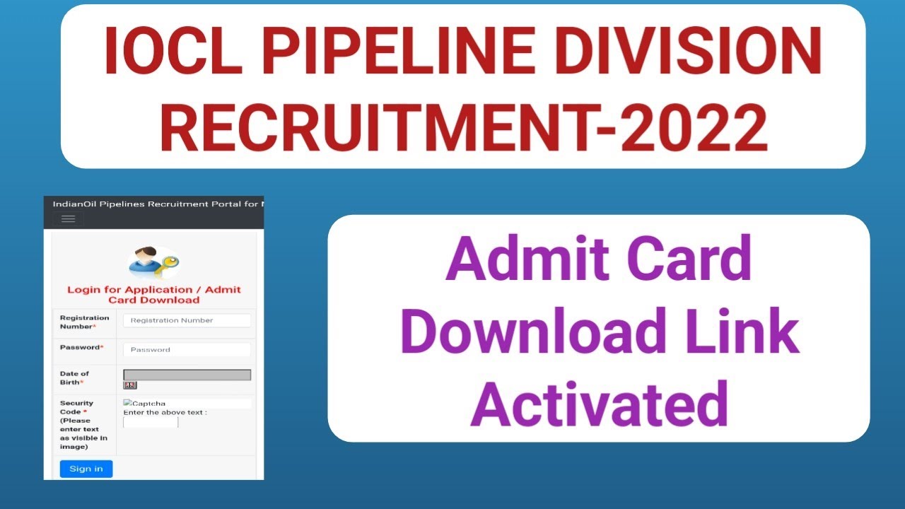 IOCL PIPELINE DIVISION RECRUITMENT-2022||ADMIT CARD PUBLISHED||